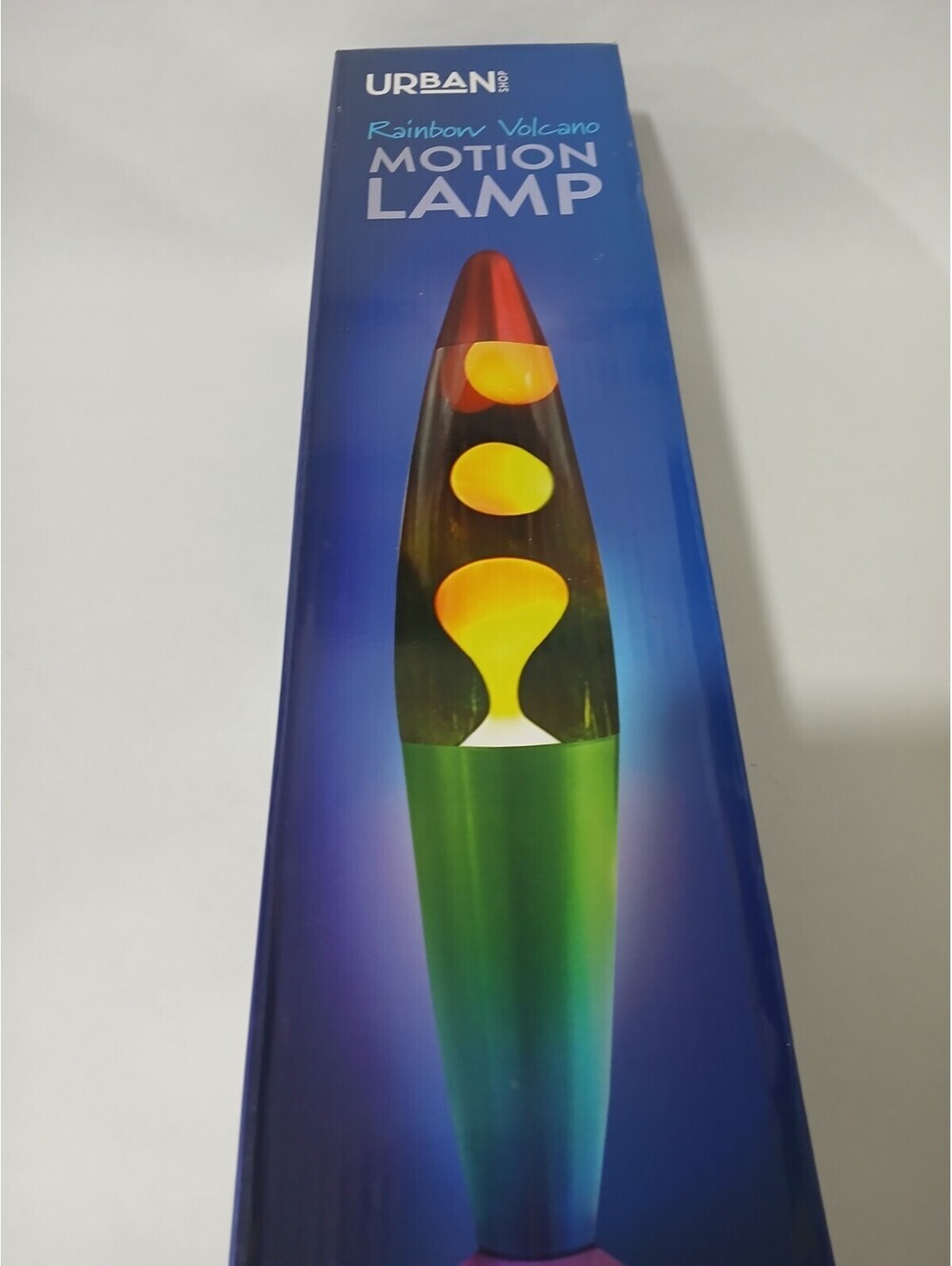 New Urban Shop 16" Rainbow Lava Motion Volcano Lamp White Wax in Clear Liquid